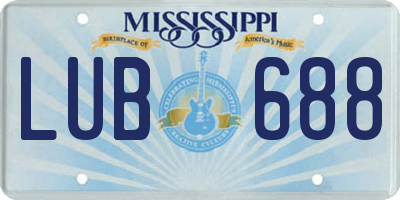 MS license plate LUB688