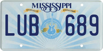 MS license plate LUB689