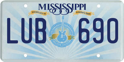 MS license plate LUB690