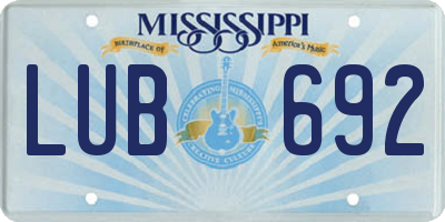 MS license plate LUB692