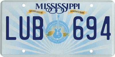 MS license plate LUB694