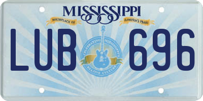 MS license plate LUB696