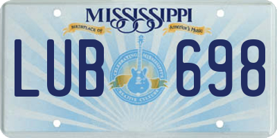 MS license plate LUB698