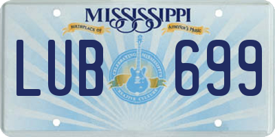 MS license plate LUB699