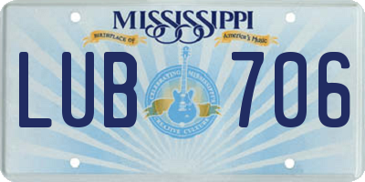 MS license plate LUB706