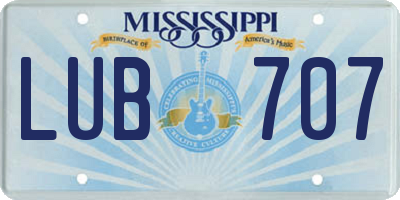 MS license plate LUB707