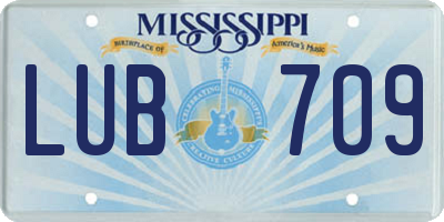 MS license plate LUB709