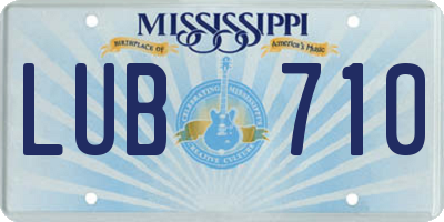 MS license plate LUB710