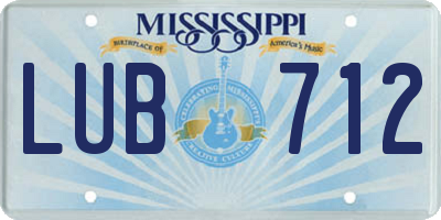 MS license plate LUB712