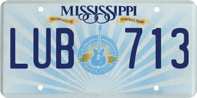 MS license plate LUB713