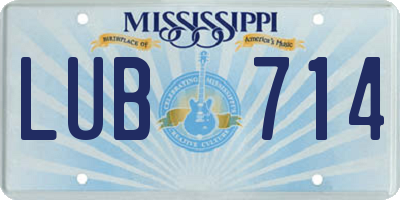 MS license plate LUB714
