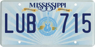 MS license plate LUB715