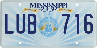 MS license plate LUB716