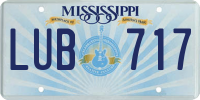 MS license plate LUB717