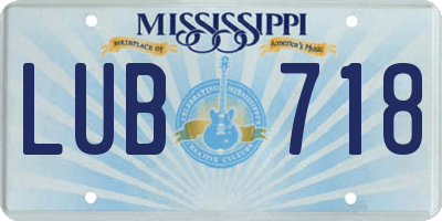 MS license plate LUB718