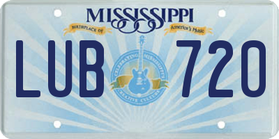 MS license plate LUB720