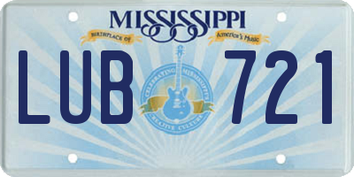 MS license plate LUB721