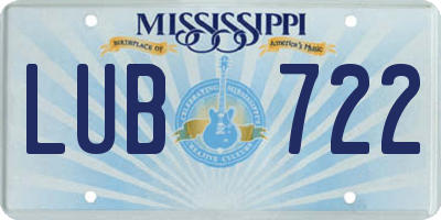 MS license plate LUB722