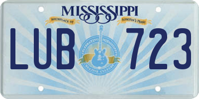MS license plate LUB723