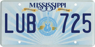 MS license plate LUB725