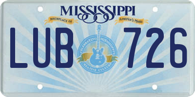 MS license plate LUB726