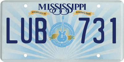 MS license plate LUB731