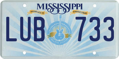 MS license plate LUB733