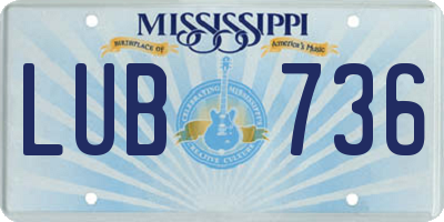 MS license plate LUB736