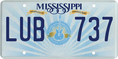 MS license plate LUB737