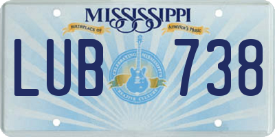 MS license plate LUB738