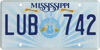 MS license plate LUB742