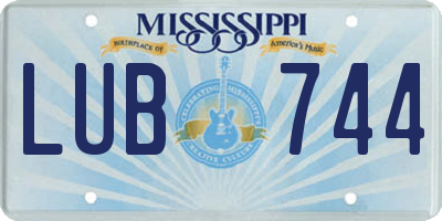 MS license plate LUB744