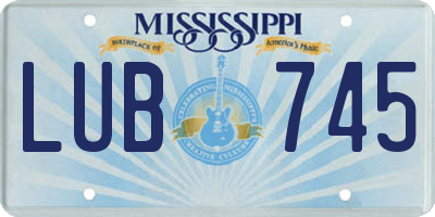 MS license plate LUB745