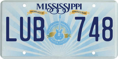 MS license plate LUB748