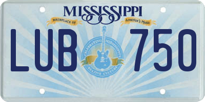 MS license plate LUB750