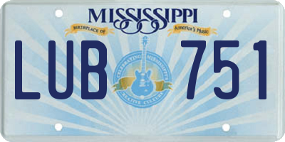 MS license plate LUB751