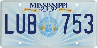 MS license plate LUB753