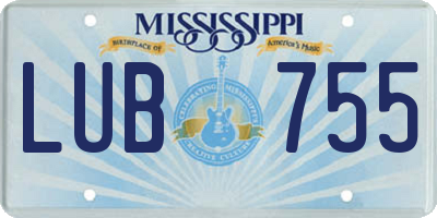 MS license plate LUB755