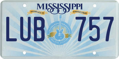 MS license plate LUB757