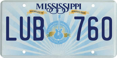 MS license plate LUB760