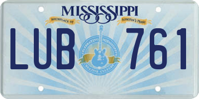 MS license plate LUB761