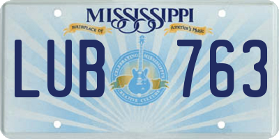 MS license plate LUB763