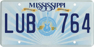 MS license plate LUB764