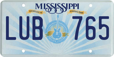 MS license plate LUB765