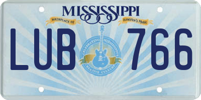 MS license plate LUB766