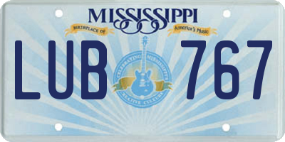 MS license plate LUB767