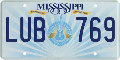 MS license plate LUB769