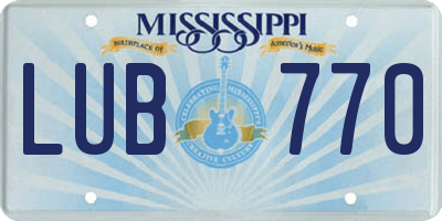 MS license plate LUB770