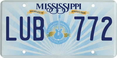MS license plate LUB772