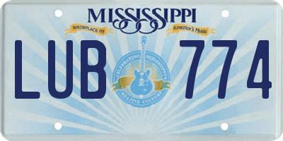 MS license plate LUB774